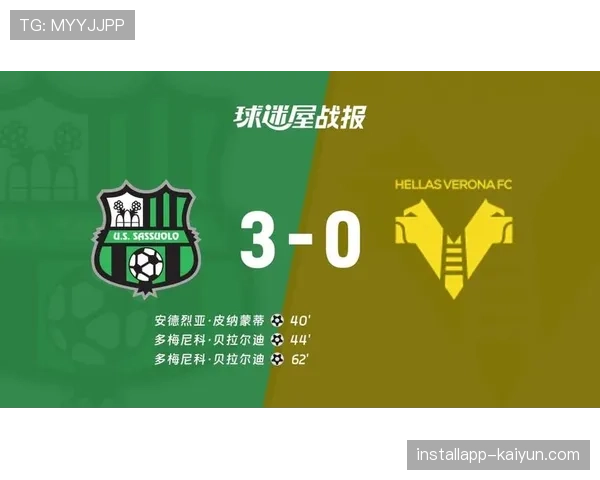 战报：维罗纳vs萨索洛，双方共利用定位球制造三次绝佳得分机会